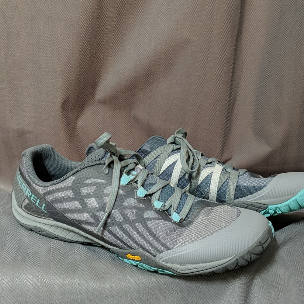 Rare Merrell Women Trail Glove 4 Gray Running Shoe